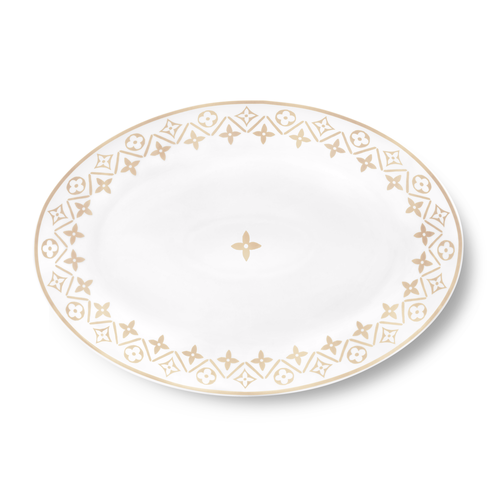 Oval Plate Monogram Flower Tile - Home and Art of Dining | LOUIS